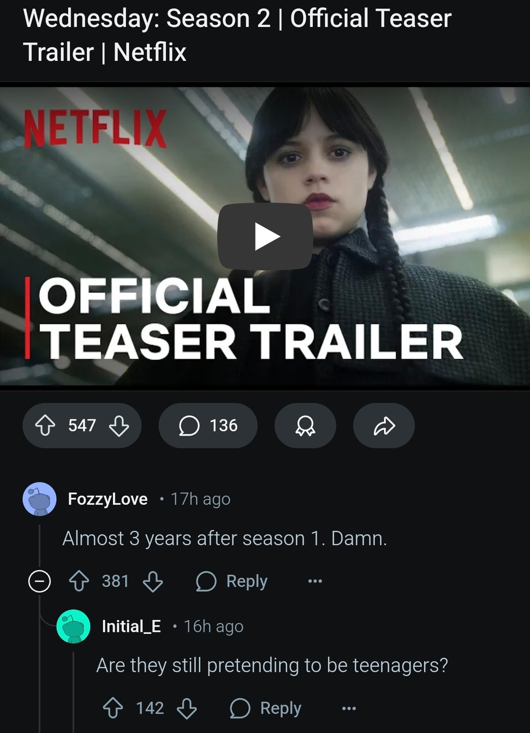 Wednesday S2 trailer dropped and we're still pretending they’re teens - meme