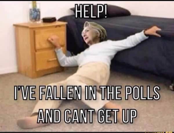 Even rigged polls can't save her - meme