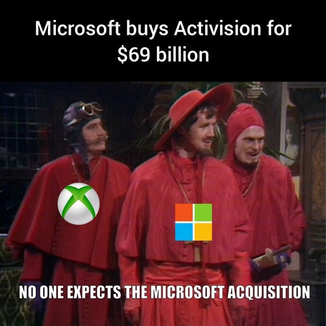 Microsoft buys Activision for $69 billion - meme