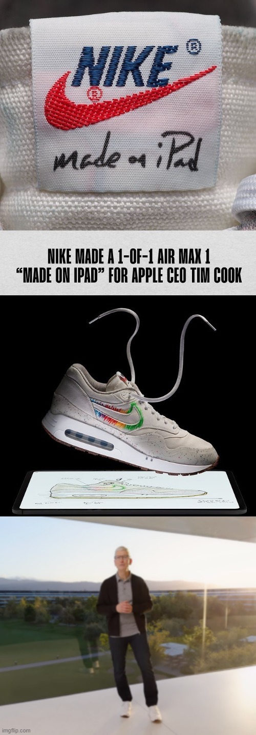 Nike made on iPad Tim Cook meme