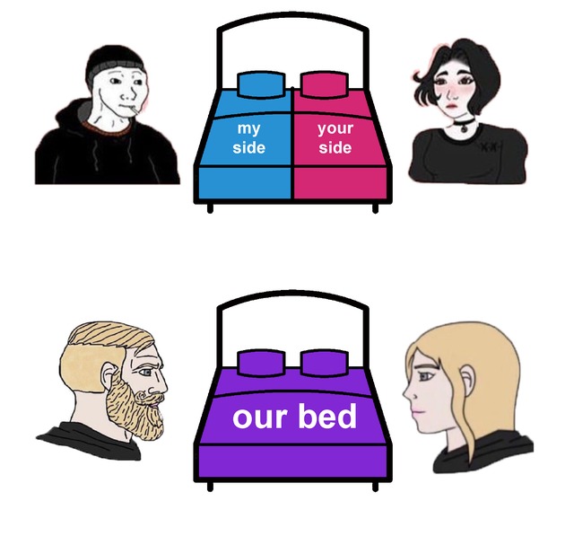 Sharing the bed - meme