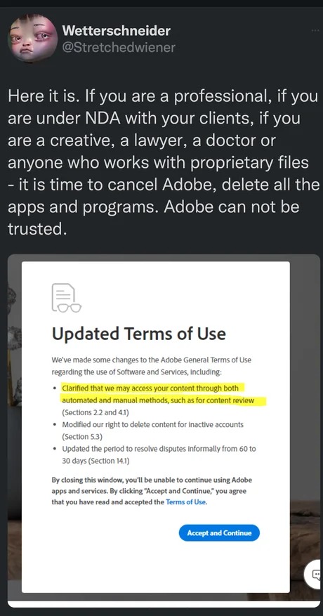 Adobe and NDAs - meme