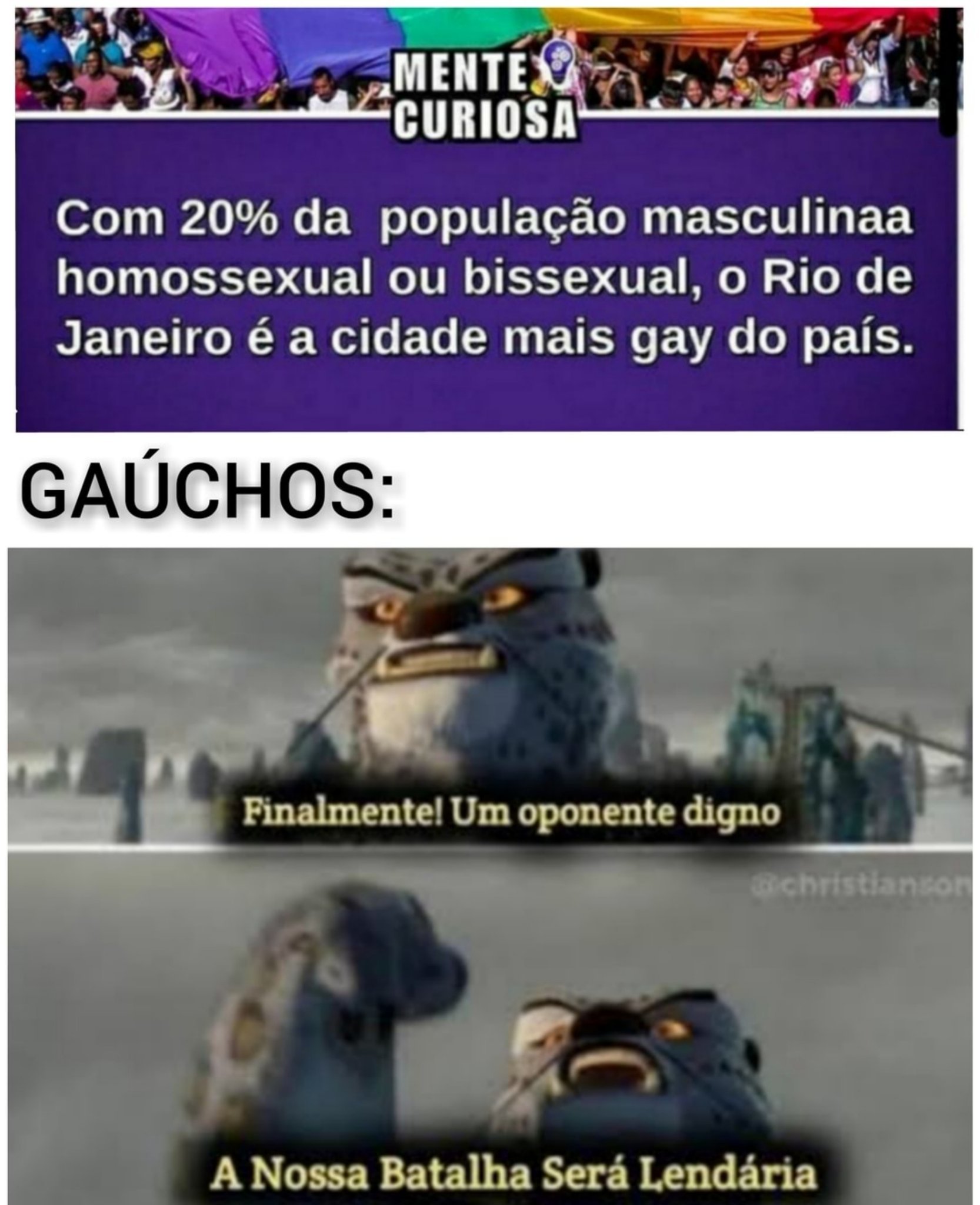 Gaúchos não foram inseridos no cálculo por hack, change my mind. - meme