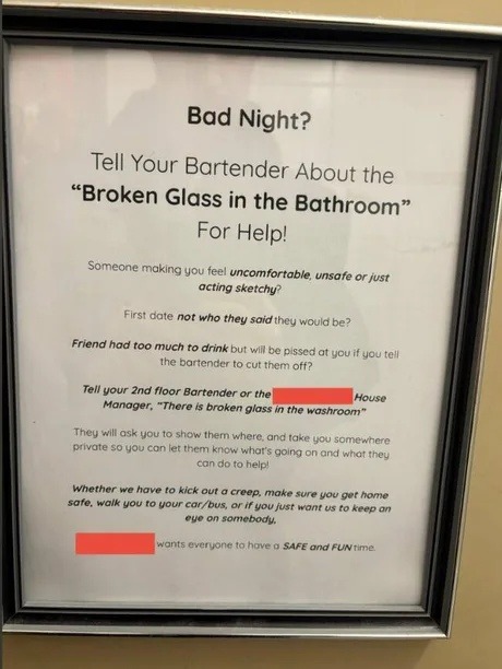 Bad night at the bar? Ask the bartender about the ‘broken glass’ - meme