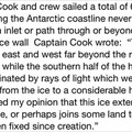 Cook sailed 60,000 miles around the Antarctic coastline..  50,000 miles more than the official circumference.