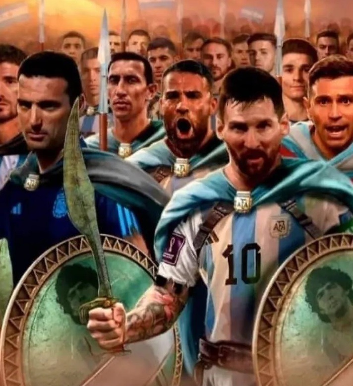 Imagen inédita de Argentina en la final del Mundial - meme