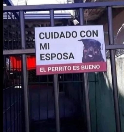 Cartel de cuidado - meme