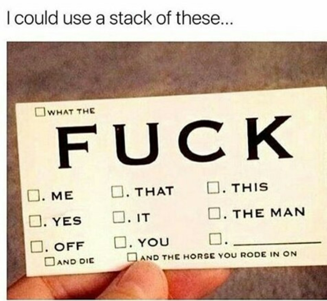 Which one would you check off? - meme