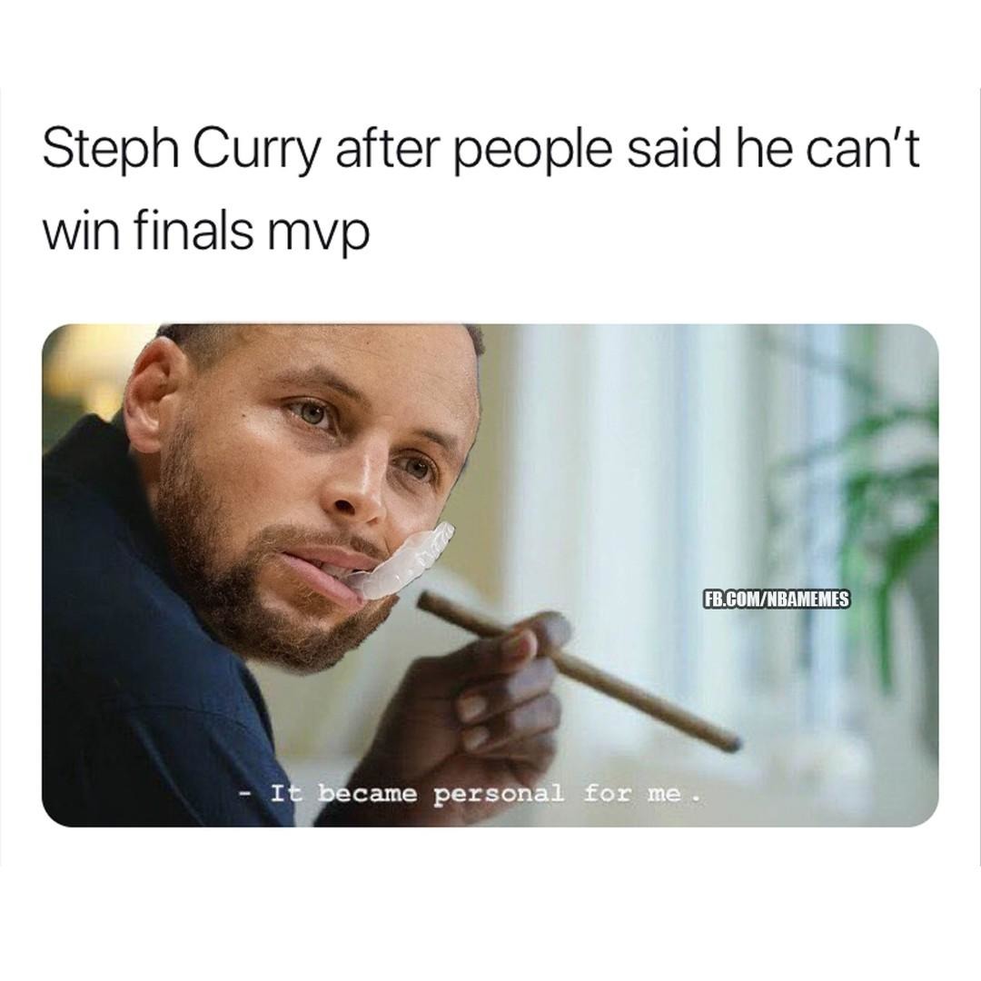Meme of Steve Curry before winning the NBA finals