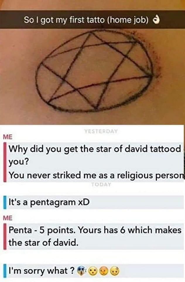 Star of david tattoo - meme