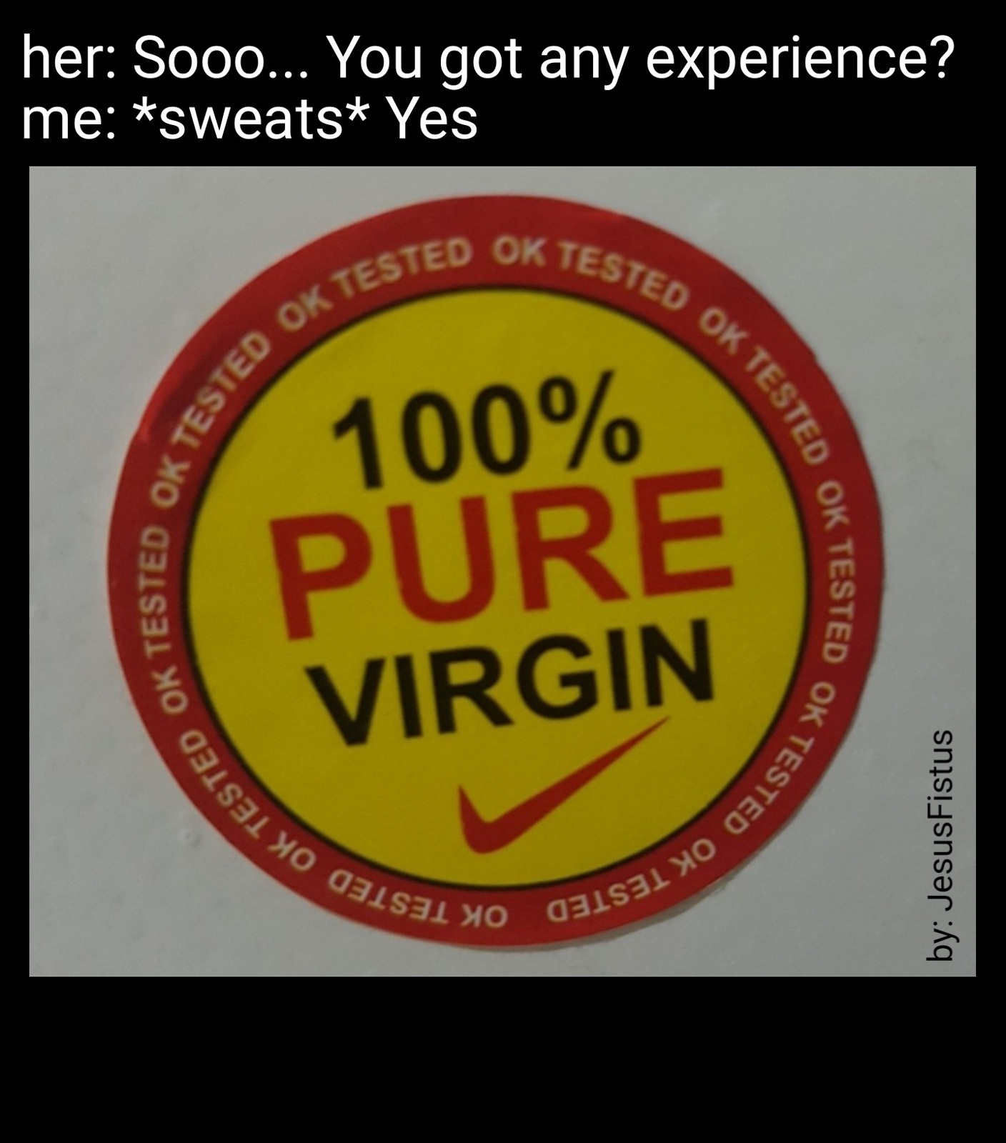 Pls don't. I'm a virgin - meme