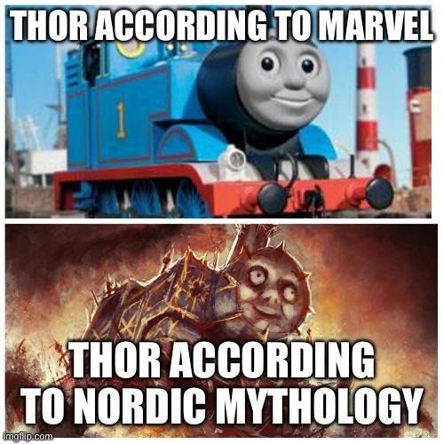 Marvel Thor vs Nordic Mythology Thor - meme