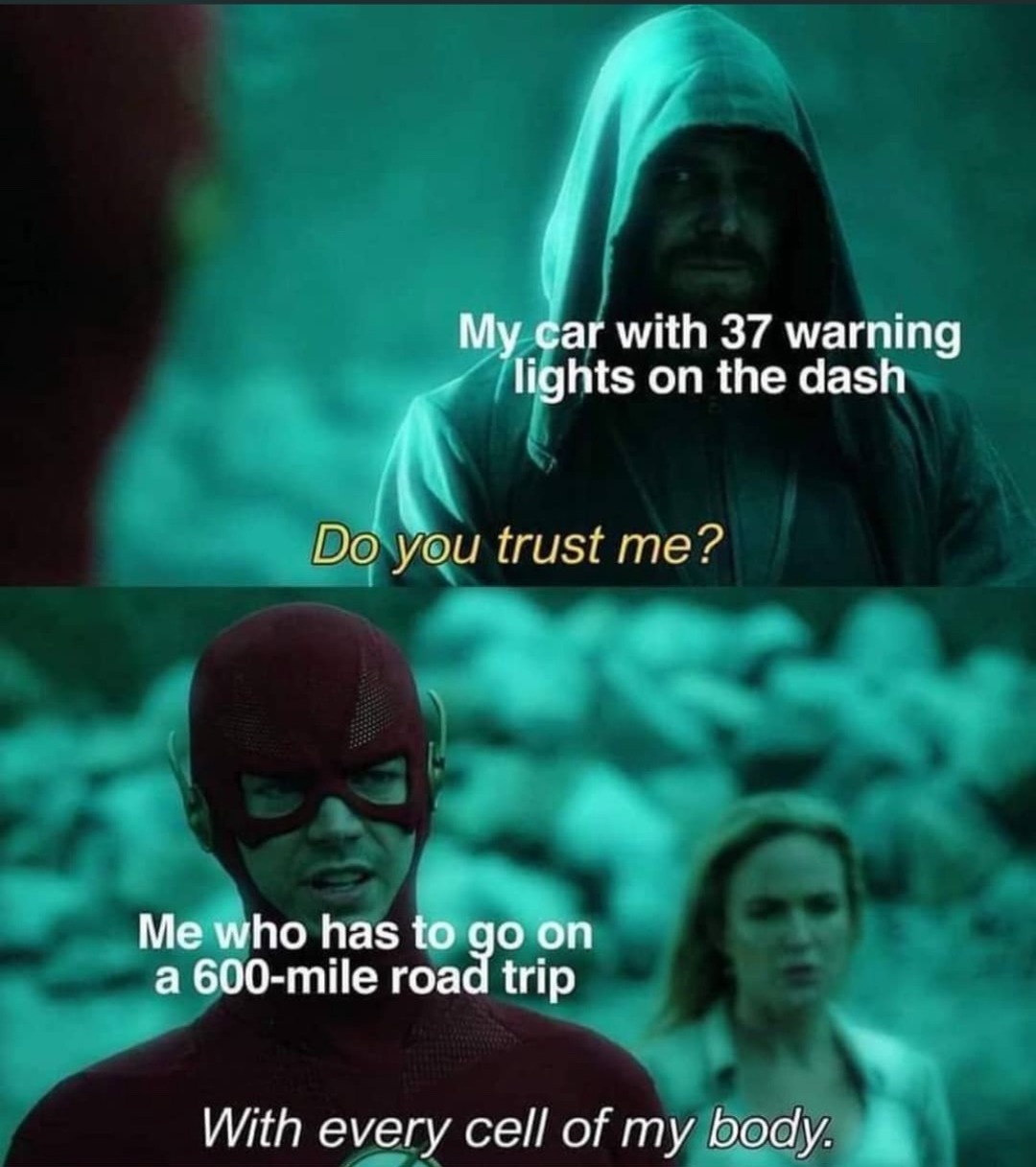 dash lights are meant to stay on - meme