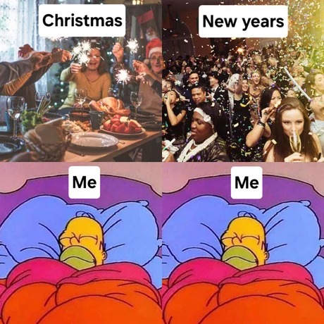 Christmas vs New years - meme
