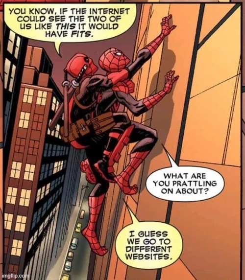 Deadpool and Spiderman - meme
