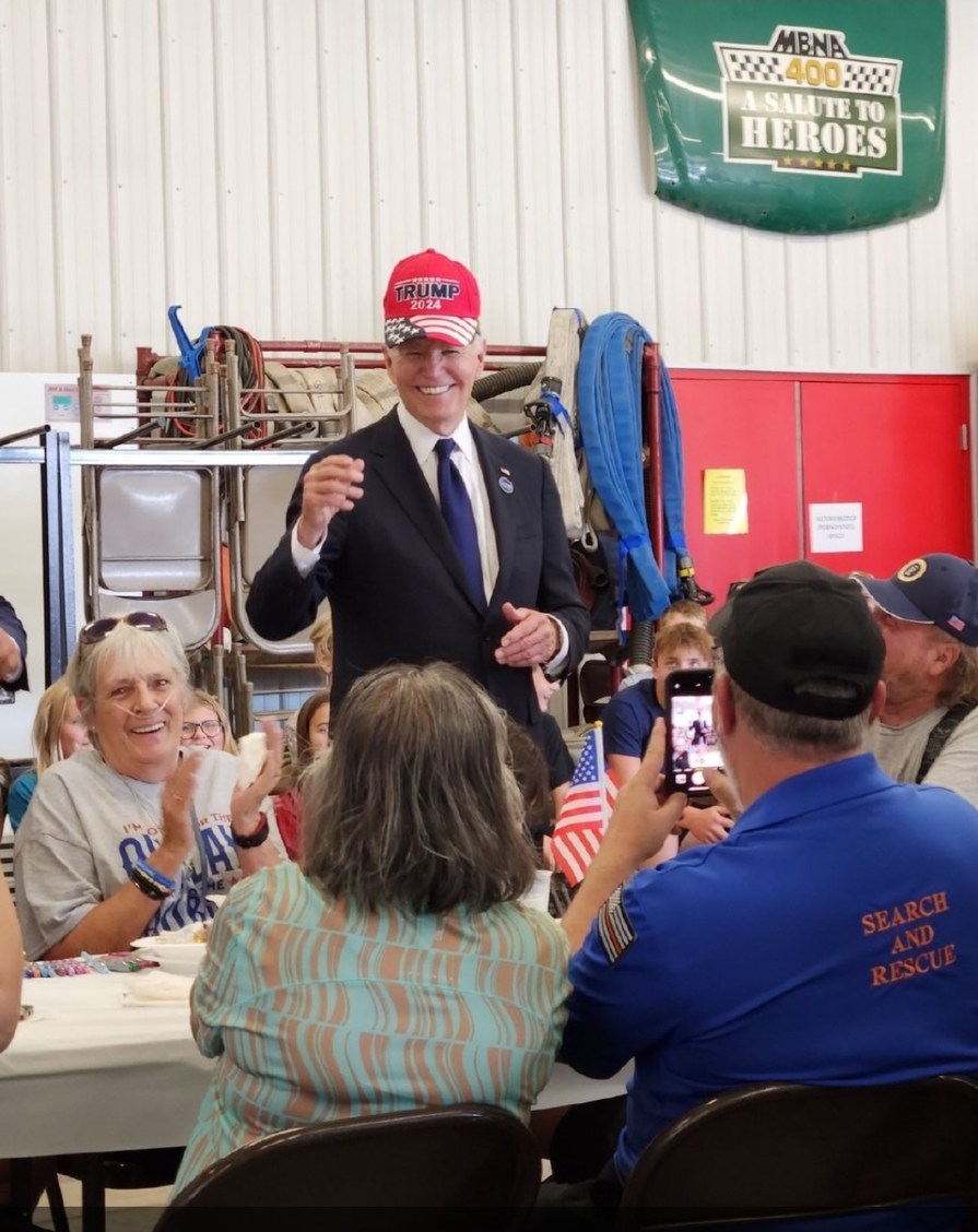 Shanksville firefighters convince Biden to wear Trump hat - meme