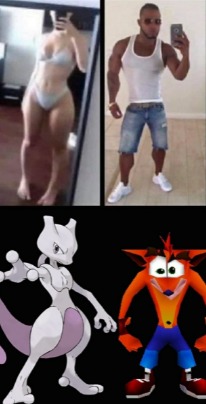 Shape Mewtwo vs Shape Crash - meme