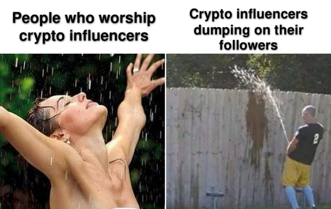 Crypto influencers Vs. Followers - meme