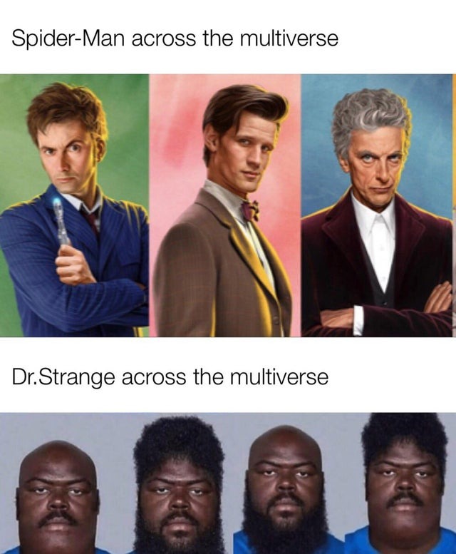 Multiverse of Spider-Man and Dr Strange - meme