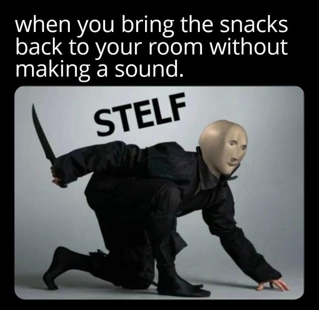 getting snacks like a ninja - meme