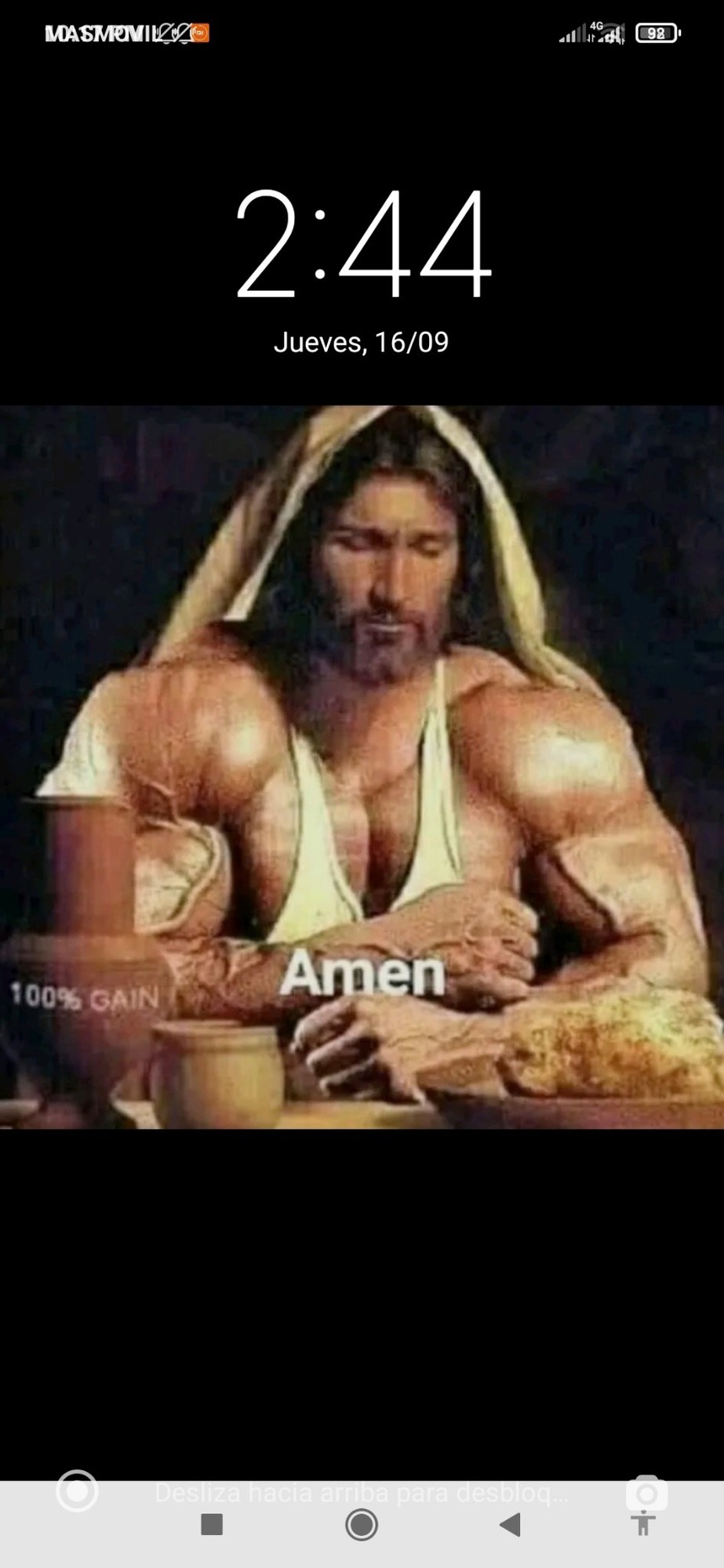 Jesus 100% gain - meme
