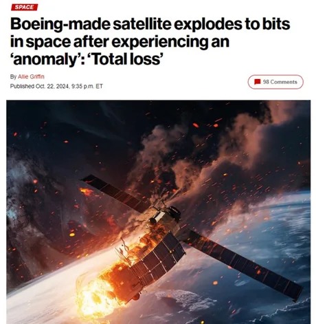 Boeing satellite just exploded in space after an anomaly... wild space news - meme