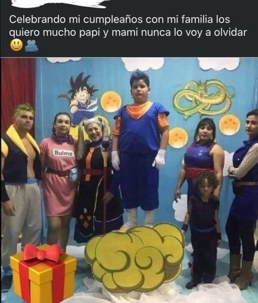 Cumpleaños temático de Dragon ball Z - meme