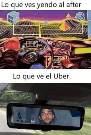 After party en el uber - meme