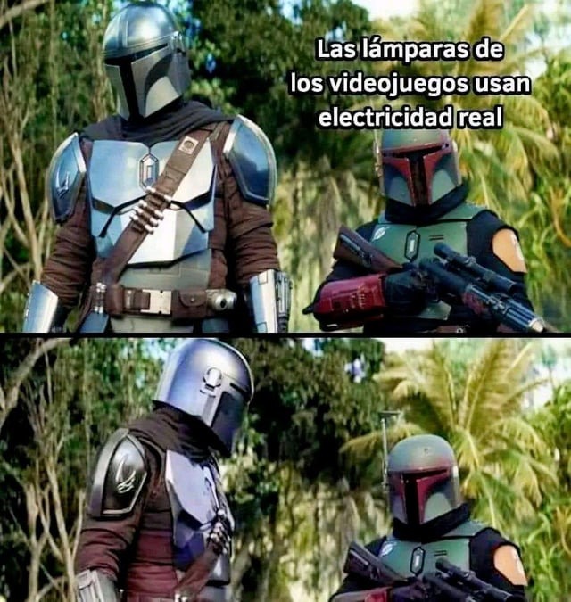 las lámapras de los videojuegos usan electricidad real - meme