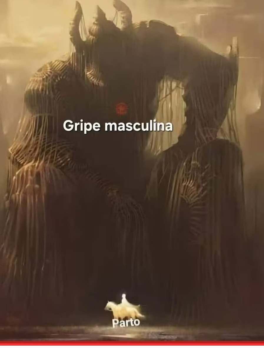 Gripe masculina vs parto. Pelea justa dicen - meme