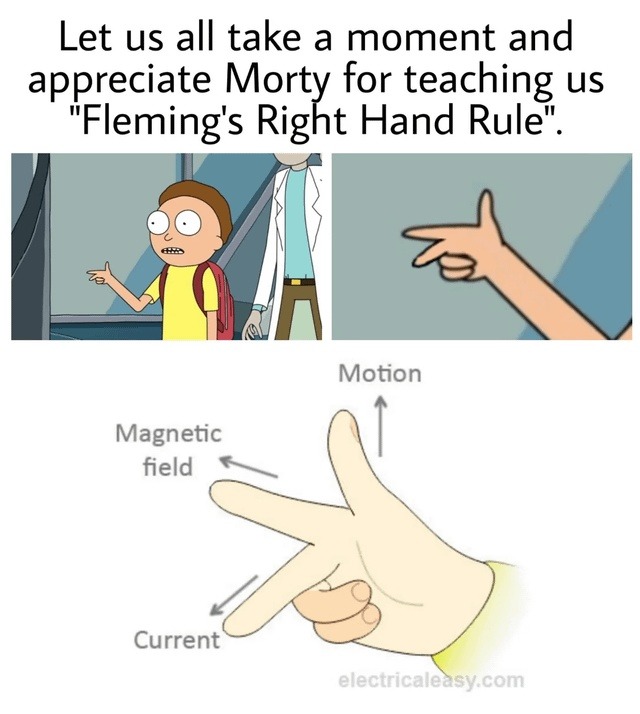 Morty teaching physics better than your professor - meme