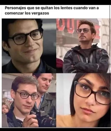 Personajes con gafas - meme