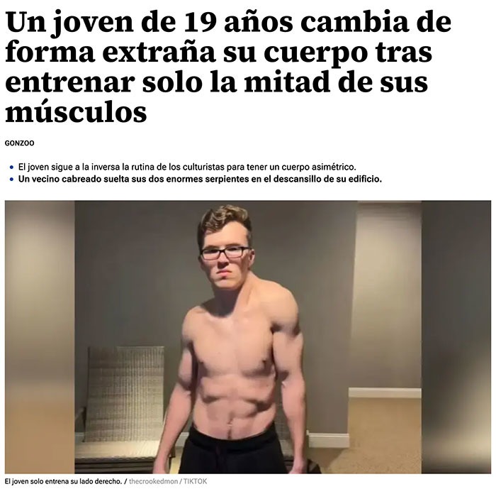 Entrenó solo un lado del cuerpo y ahora parece personaje bugueado - meme