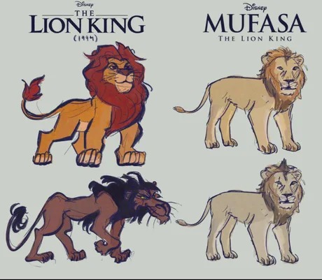 Disney designs for Mufasa and Scar in the new movie - meme