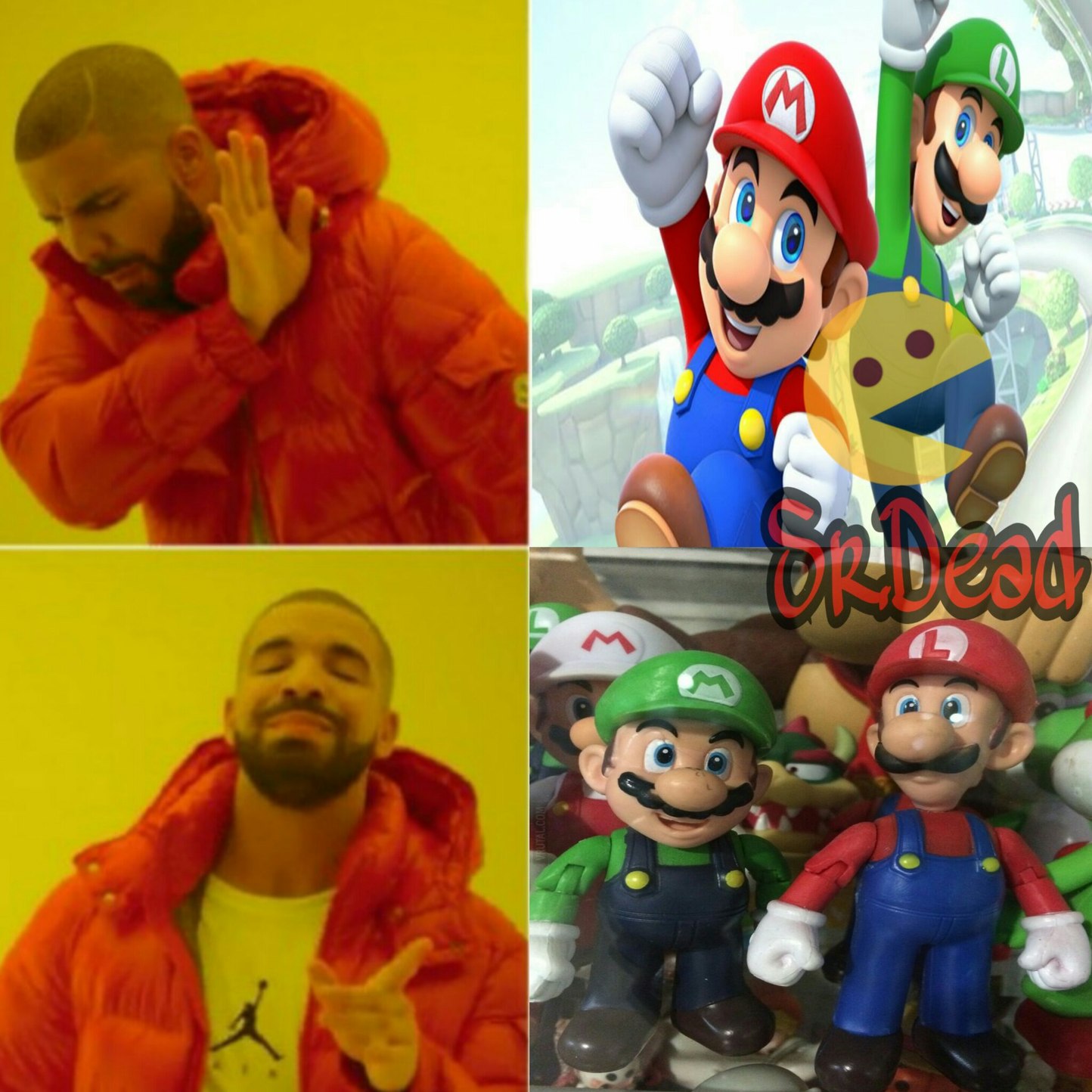 Mario verde y Luigi Rojo(? :v - meme