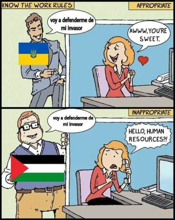 Ucrania y Palestina - meme