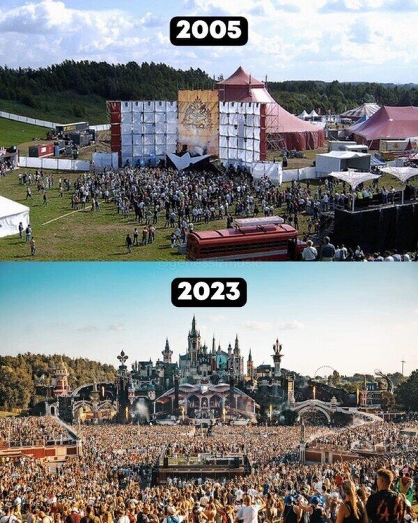 El crecimiento del Tomorrowland - meme