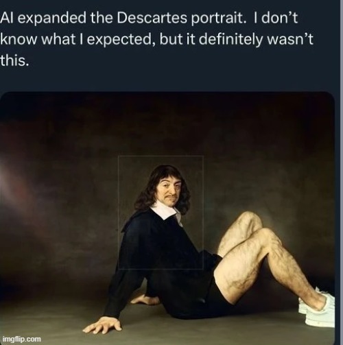 Descartes full portrait with AI - meme