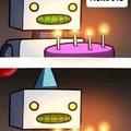 Feliz cumpleaños meme de robot