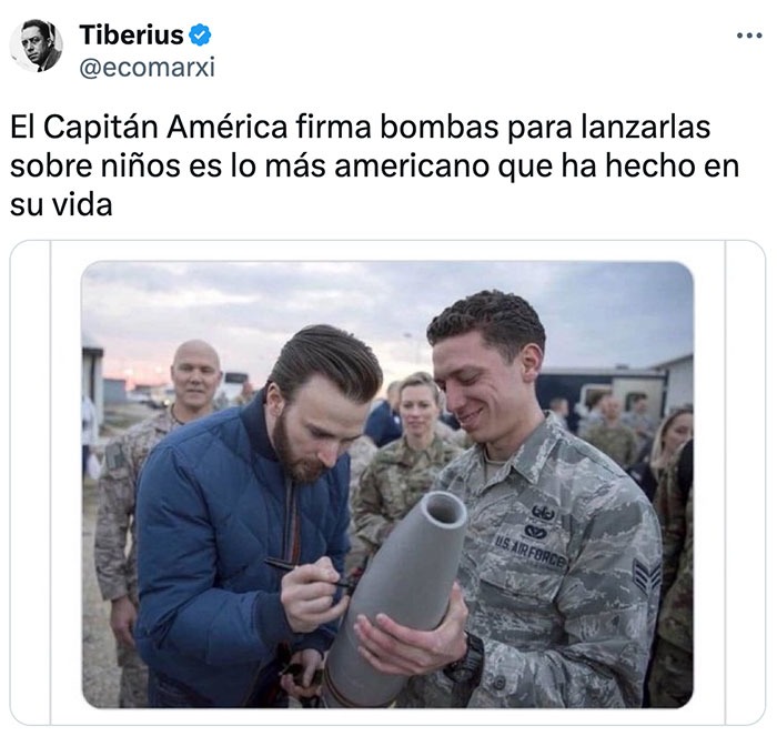 Capitán América firmando bombas - meme