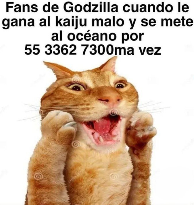 Fans de Godzilla cuando termina su pelea y se va nadando - meme