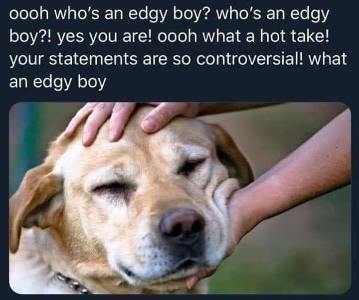 Edgy boy you are... - meme