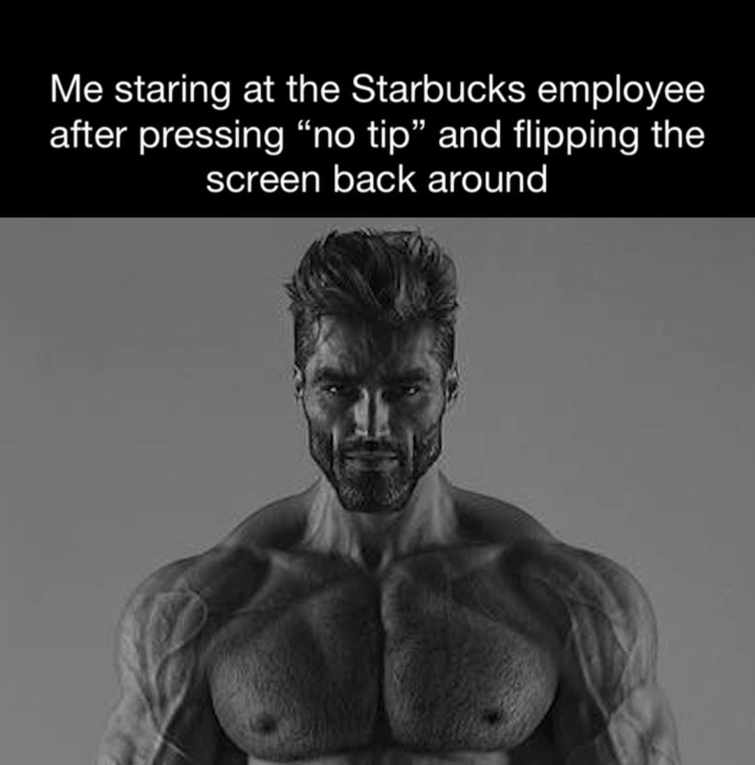 Gigachads at Starbucks - meme
