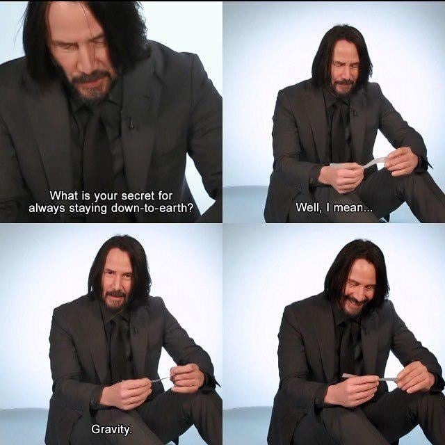 My secret to staying grounded? Gravity - meme