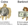 Coins vs Banknotes