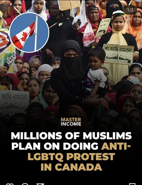 Muslims to do an anti lgbtq protest in Canada - meme