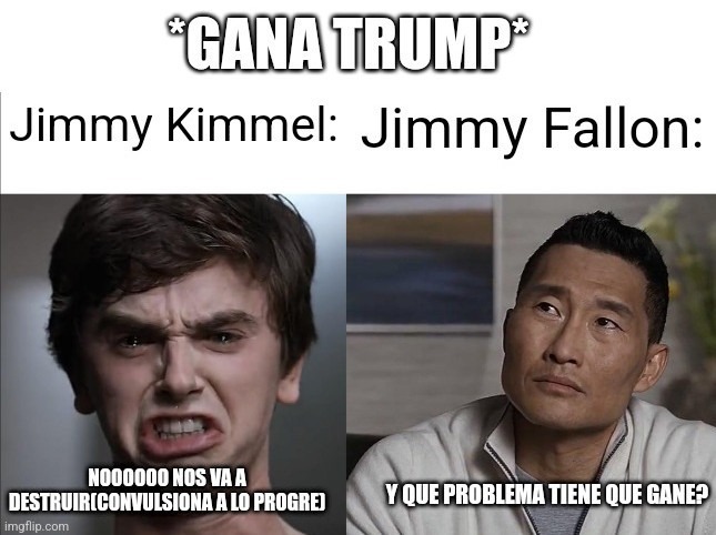Si no me creen busquen, porque mientras Kimmel llora, Fallon acepta la victoria de Trump - meme