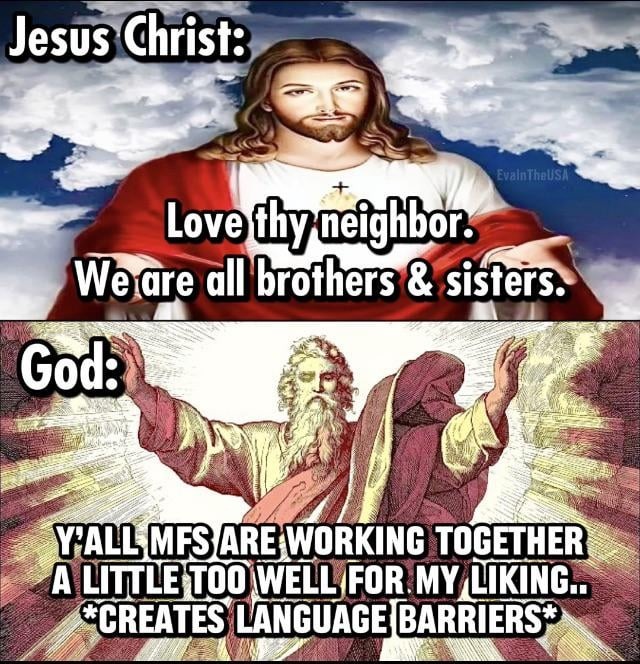 Jesus Christ and God - meme
