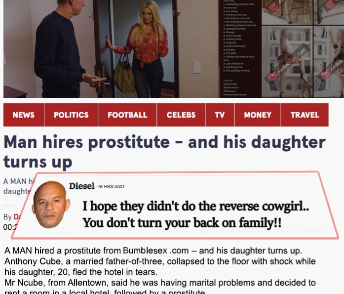 Man hires prostitute - meme