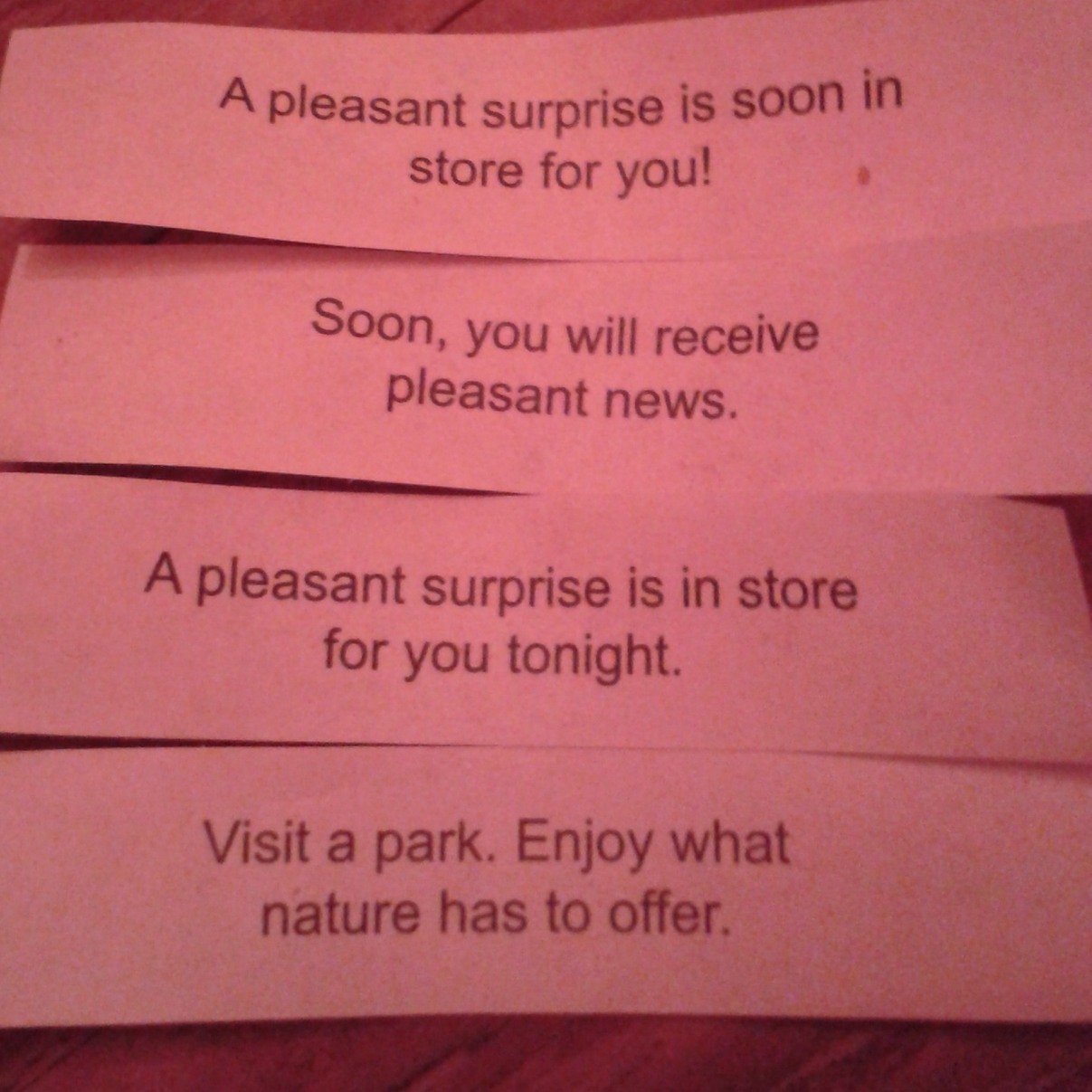 I got 4 fortunes in my fortune cookie and they seem to have a theme - meme